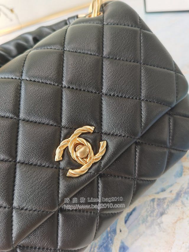 Chanel女包 香奈兒專櫃最新款羊皮金屬鏈條裝飾把柄女包 Chanel手拎斜挎鏈條包 AS2044  djc4141